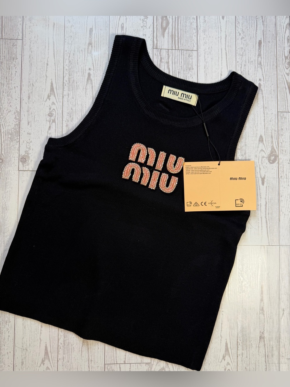Black Rhinestone Graphic Tank Top